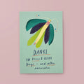 Postkarte Danke für kleine & große Dinge mit buntem Schmetterling