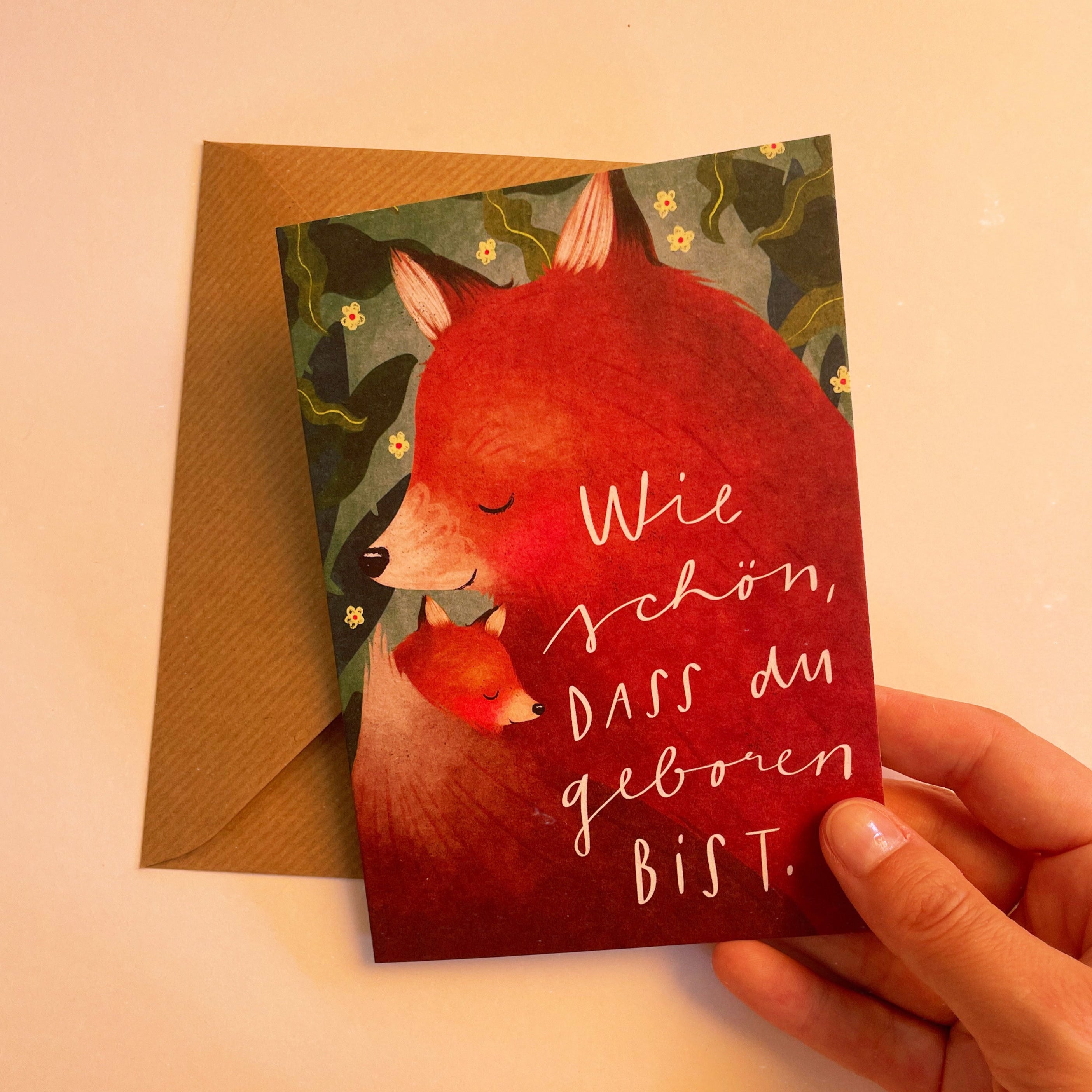 Folding card "Born" with envelope