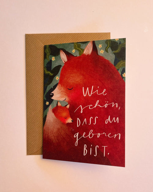 Folding card "Born" with envelope