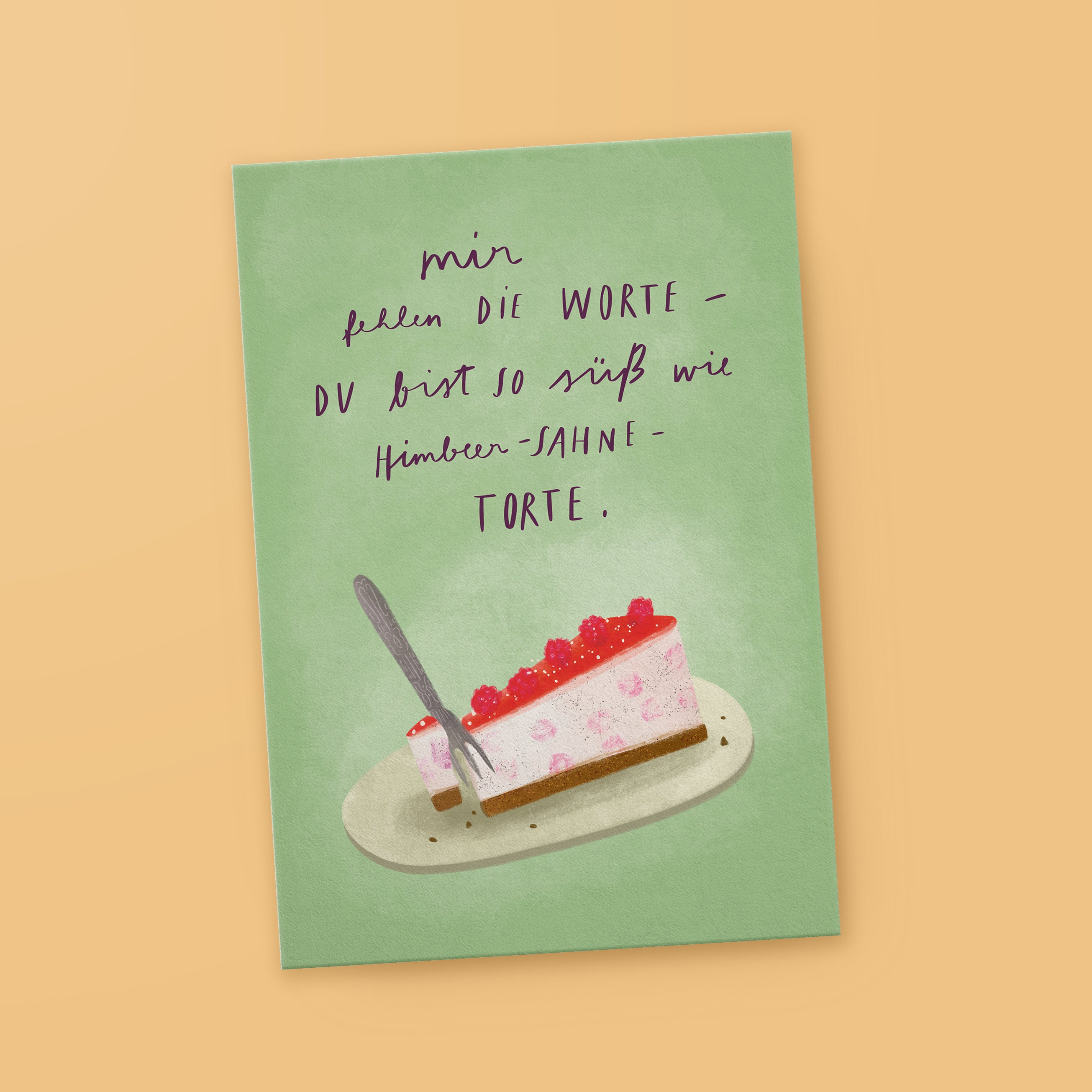 Postcard "Raspberry Cream Cake"