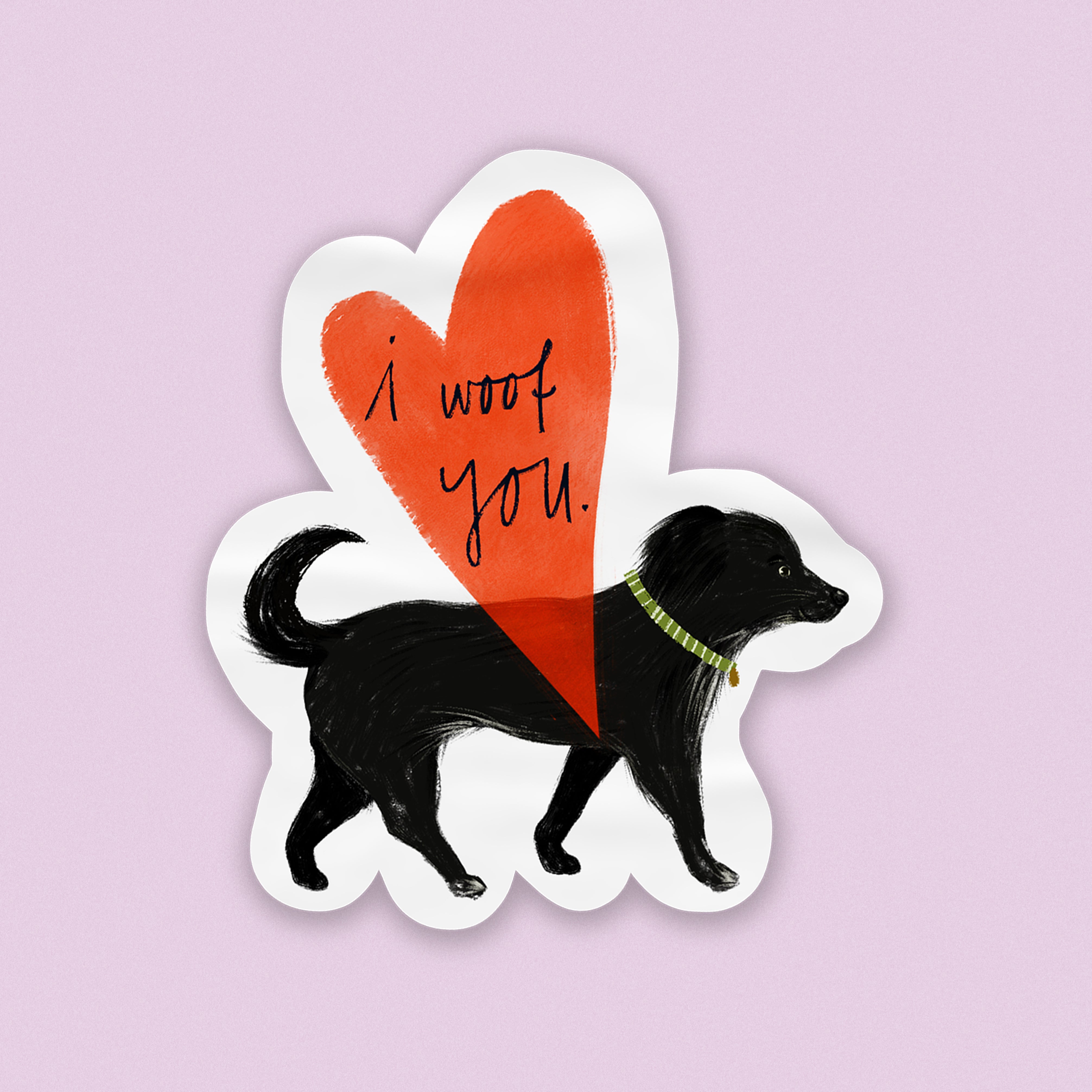 Aufkleber »Woof«